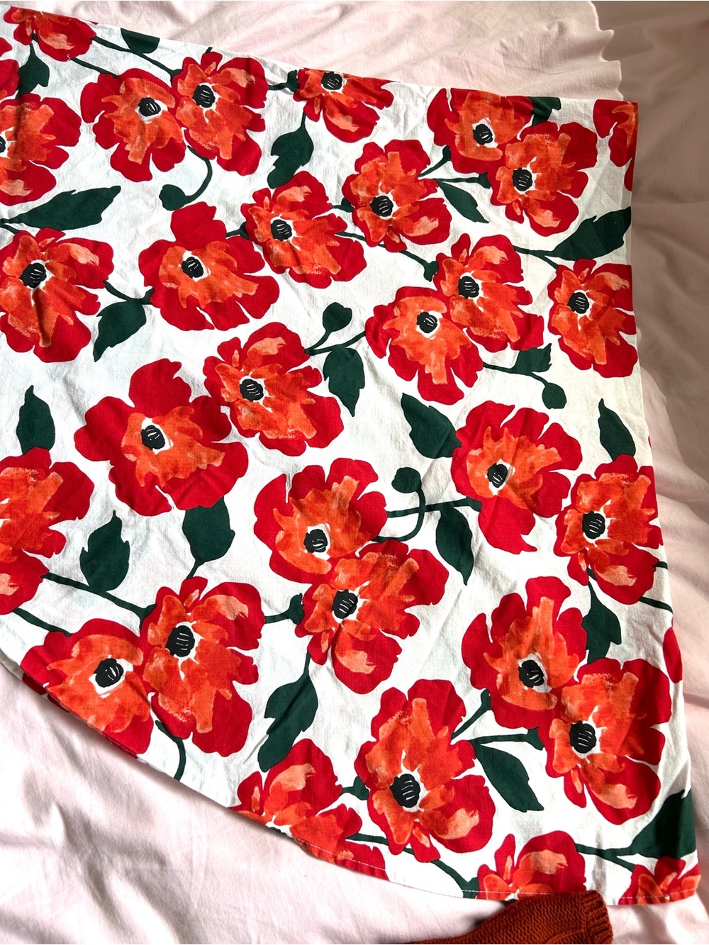 Kate Spade “Painted Poppies” Cotton Tablecloth: 65” Round